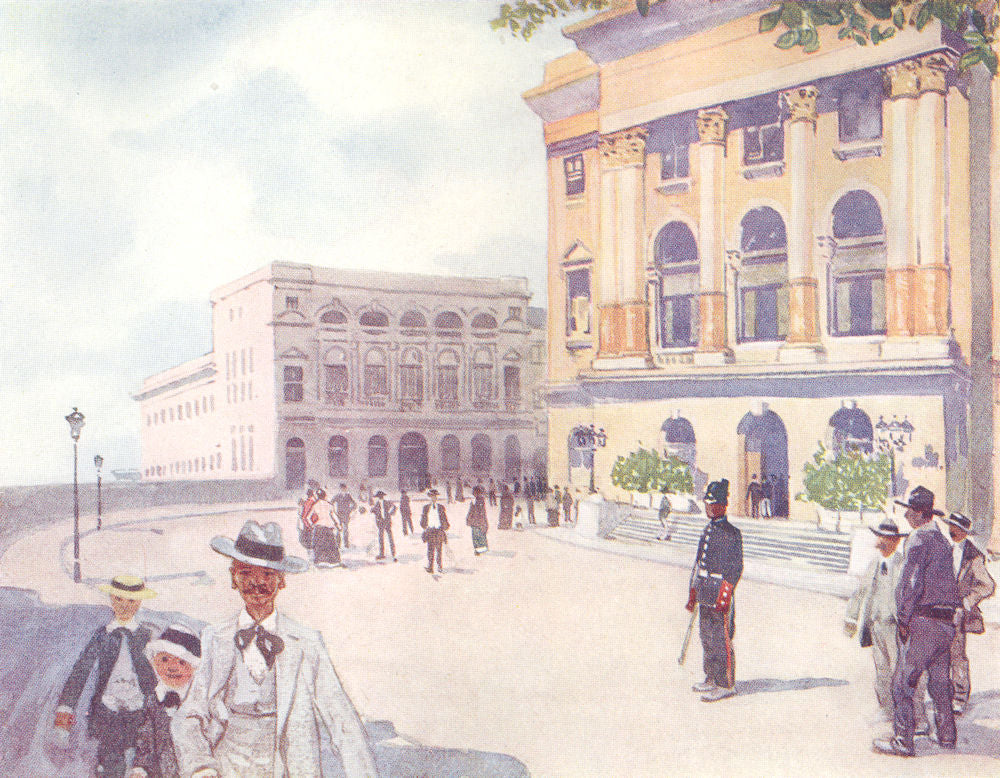 BRAZIL. The Palace Square, Sao Paulo 1908 old antique vintage print picture